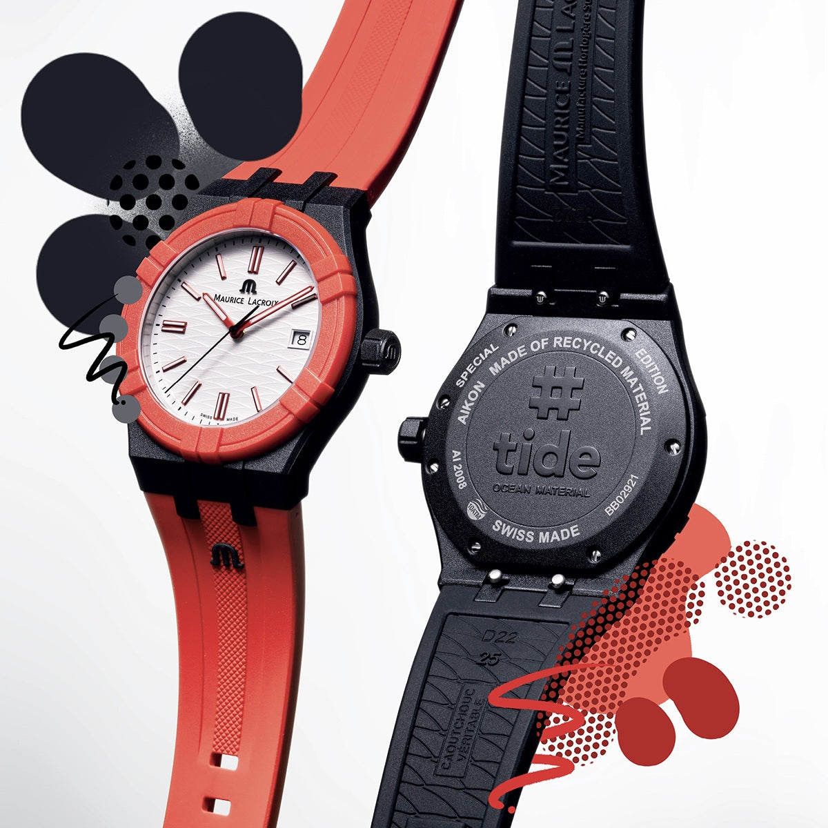 MAURICE LACROIX - Aikon #Tide Black, Red and White
