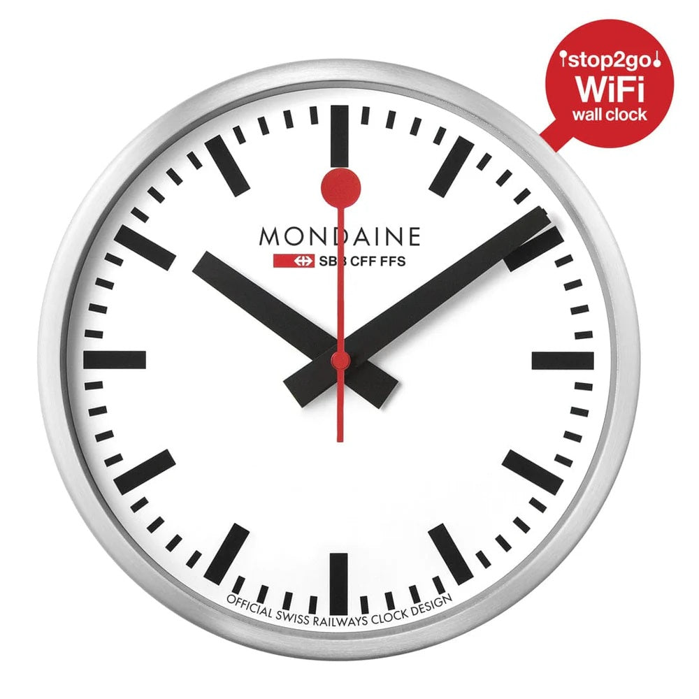 MONDAINE - Wall Clock stop2go Wifi 25cm